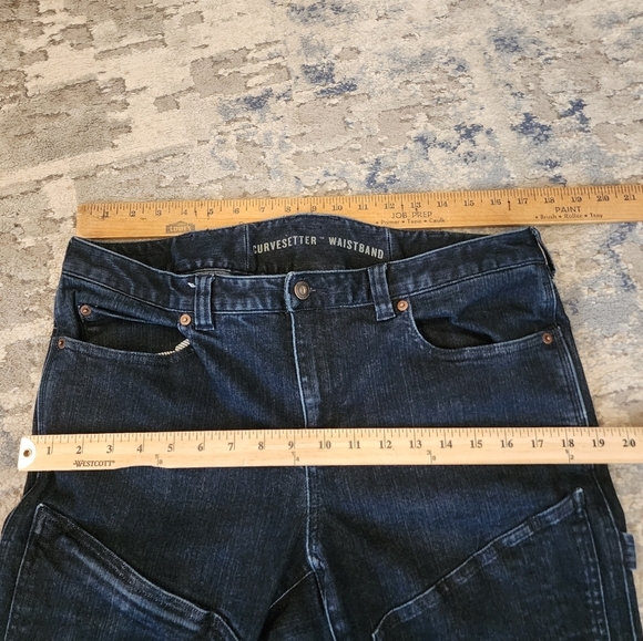 Duluth Trading Double Chapped work denim skinny leg darkwash Jeans. Size 12. - Picture 7 of 16